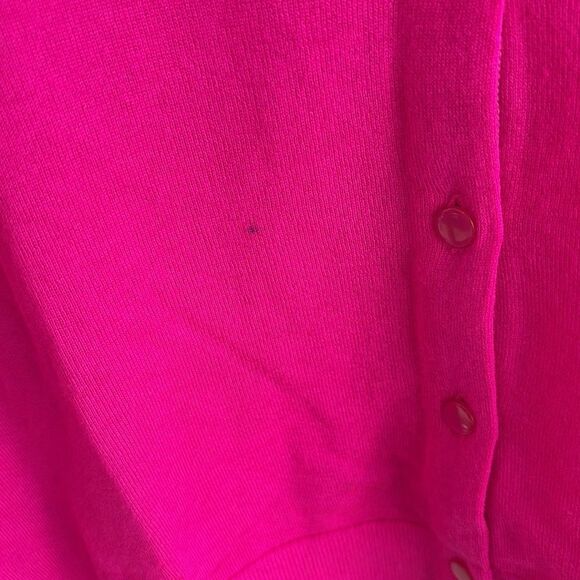 J Crew Featherweight cashmere shrunken cardigan sweater Womens Medium Hot Pink - Picture 5 of 8